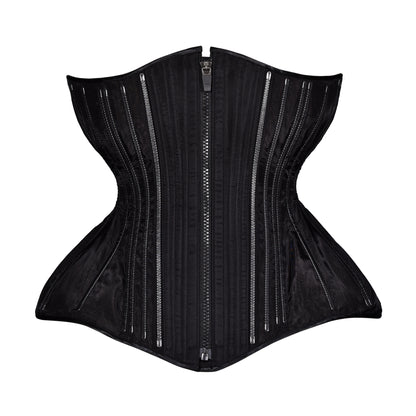 Black Fine Mesh No Line  Cupped Corset, Gemini Silhouette, Long
