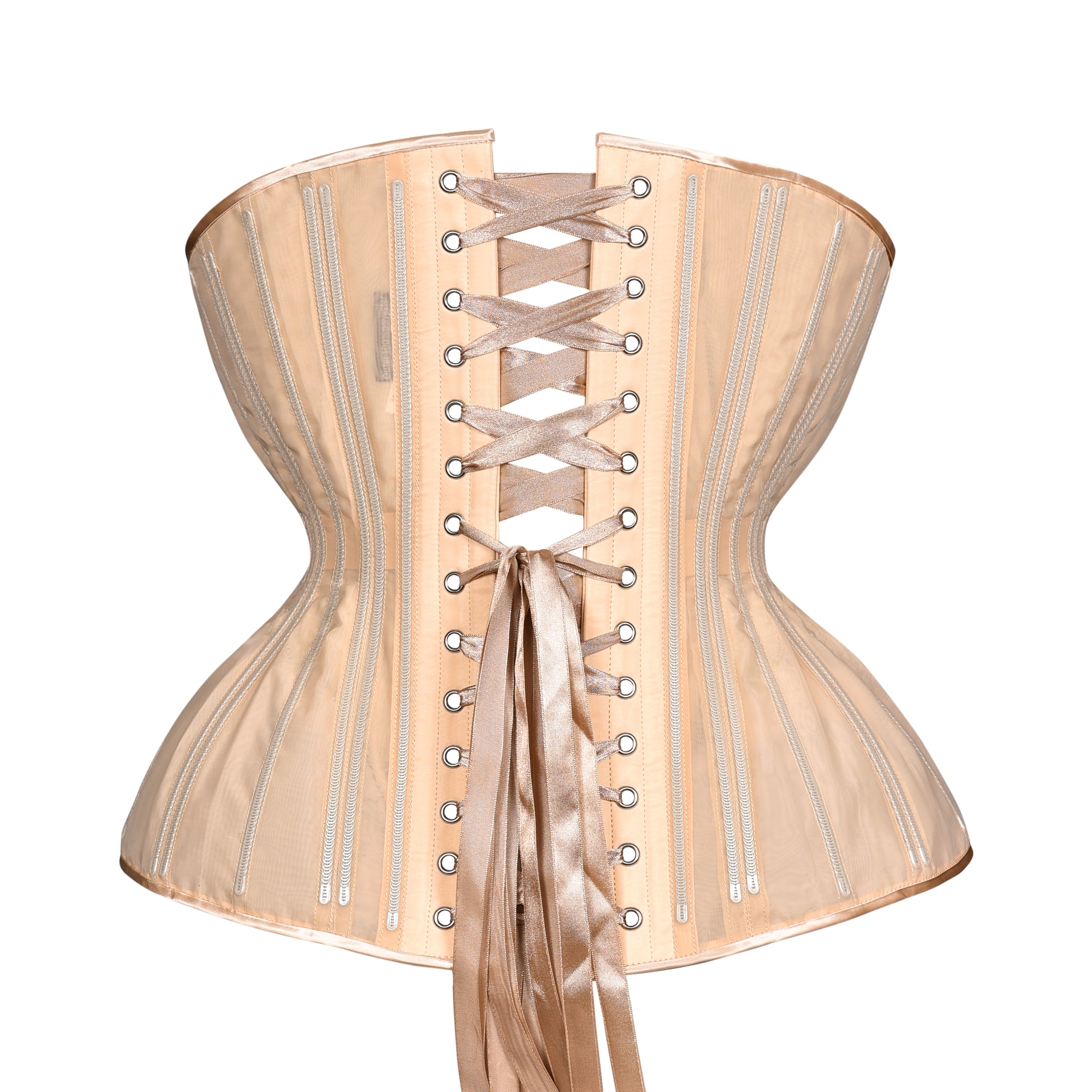 Beige Fine Mesh No Line  Cupped Corset, Gemini Silhouette, Long