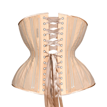 Beige Fine Mesh No Line  Cupped Corset, Gemini Silhouette, Long
