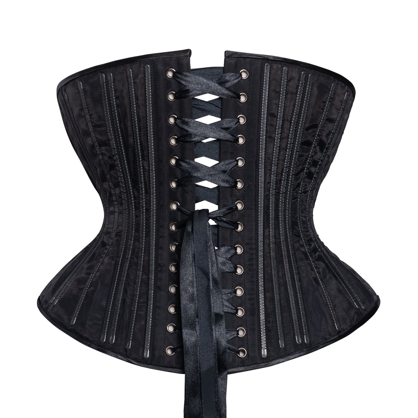 NEW! (📐UFR) Black Fine Mesh No Line Corset, Hourglass Silhouette, Funnel, Regular
