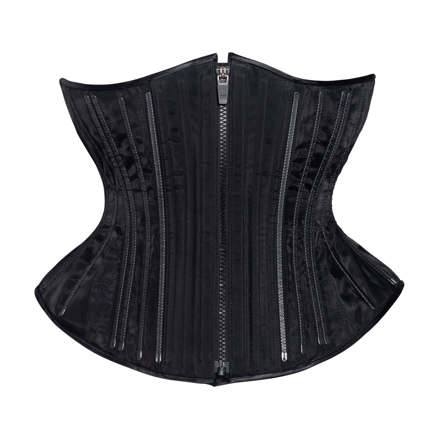 NEW! (📐UFR) Black Fine Mesh No Line Corset, Hourglass Silhouette, Funnel, Regular