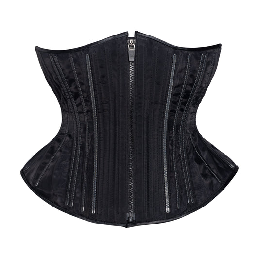 NEW! (📐UFR) Black Fine Mesh No Line Corset, Hourglass Silhouette, Funnel, Regular