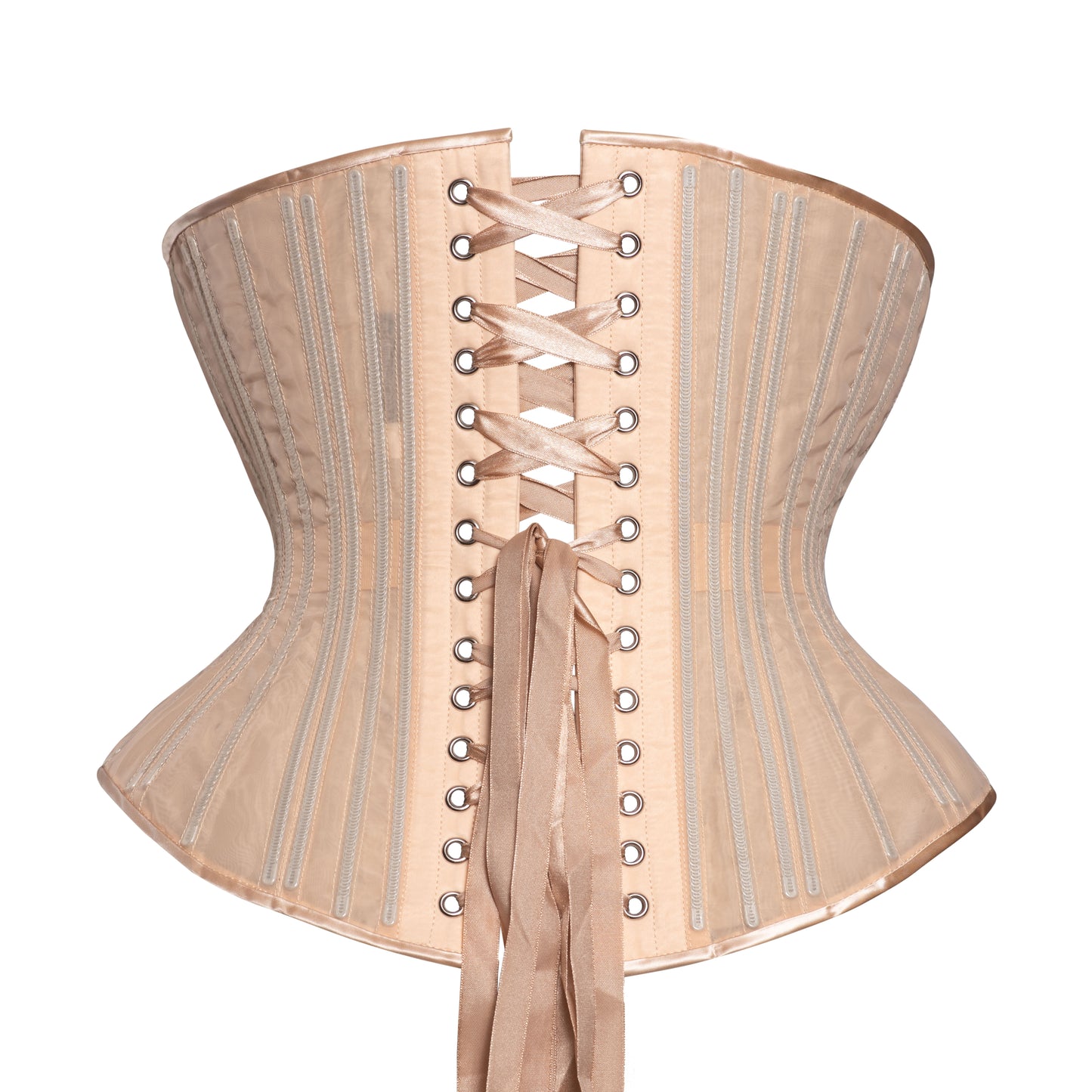 NEW! (📐UFR) Beige Fine Mesh No Line Corset, Hourglass Silhouette, Funnel, Regular