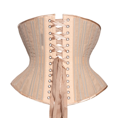 NEW! (📐UFR) Beige Fine Mesh No Line Corset, Hourglass Silhouette, Funnel, Regular