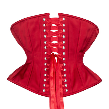 Lipstick Red Satin Corset, Libra Silhouette, Regular