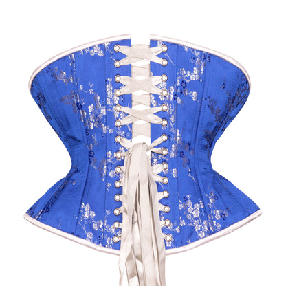 Cobalt Silver Blossom Corset, Libra Silhouette, Regular