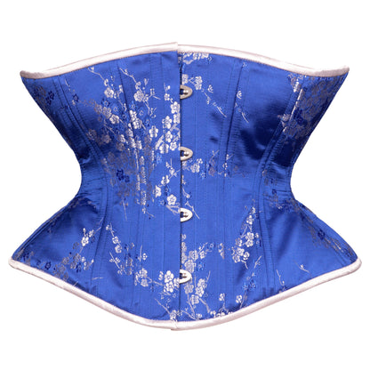 Cobalt Silver Blossom Corset, Libra Silhouette, Regular