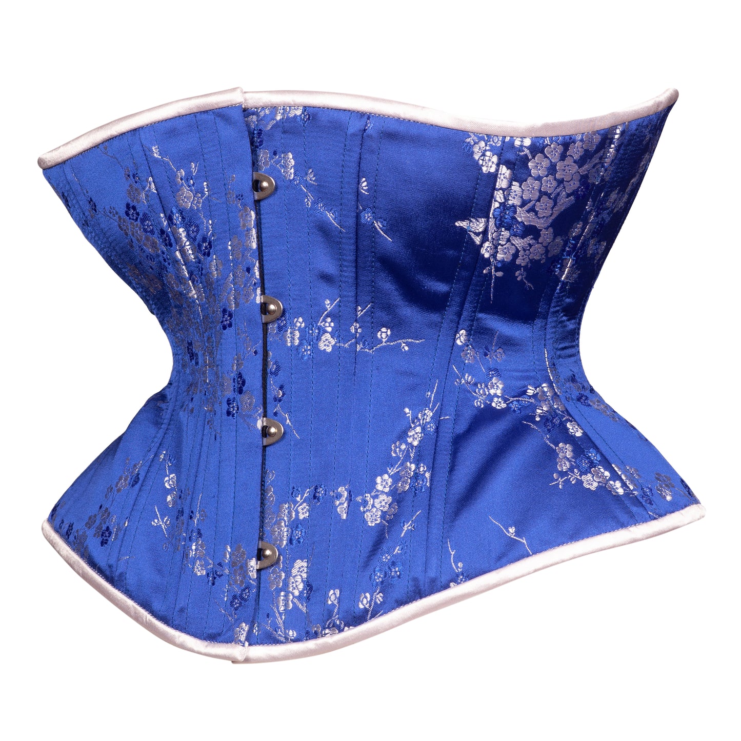 Cobalt Silver Blossom Corset, Libra Silhouette, Regular