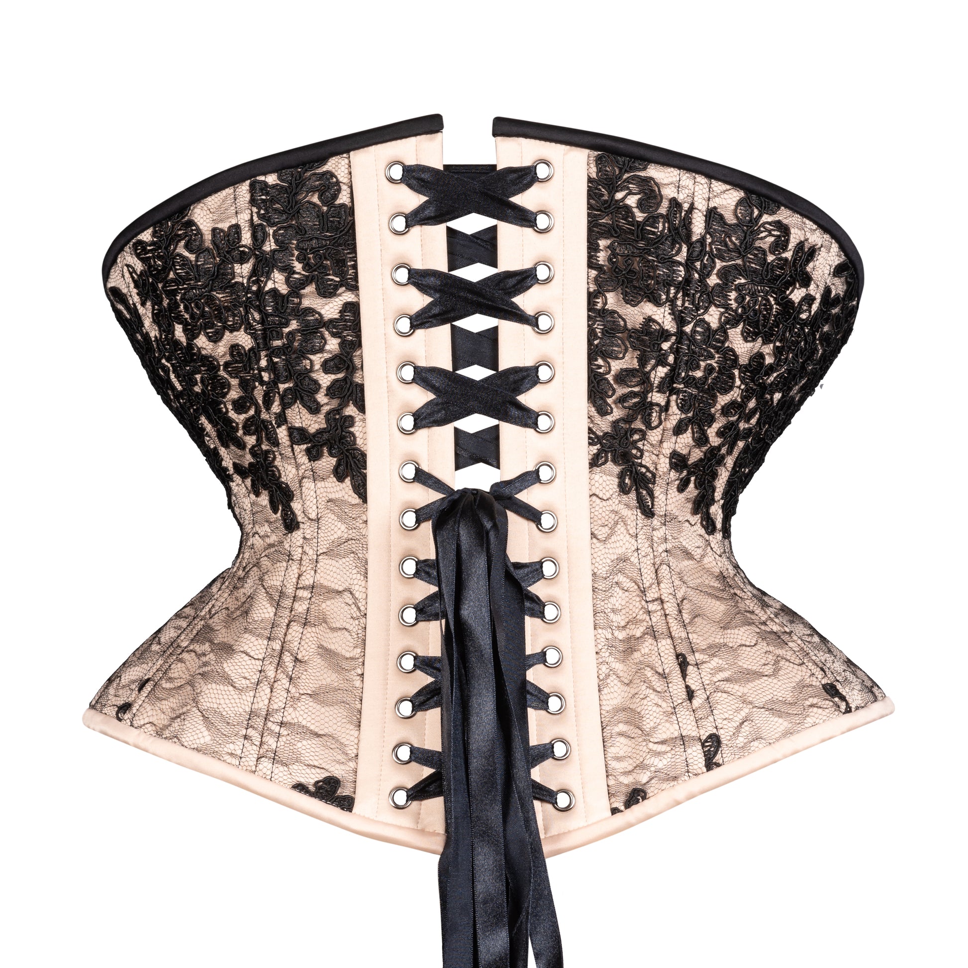 Black Lace Cascade Corset, Libra Silhouette, Regular