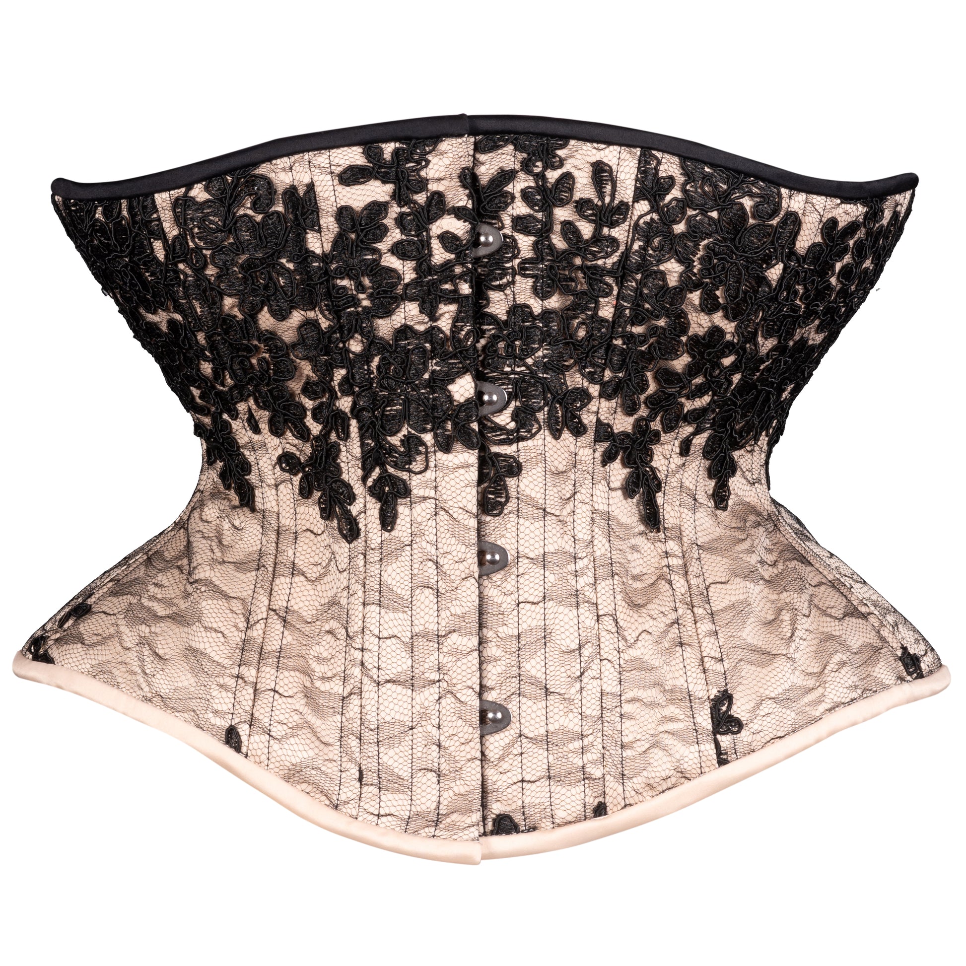 Black Lace Cascade Corset, Libra Silhouette, Regular
