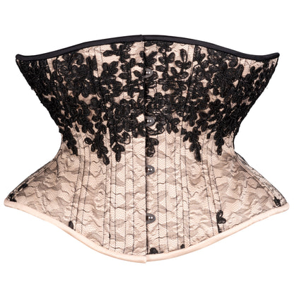 Black Lace Cascade Corset, Libra Silhouette, Regular
