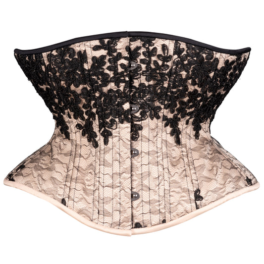 Black Lace Cascade Corset, Libra Silhouette, Regular