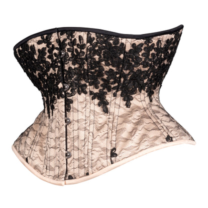 Black Lace Cascade Corset, Libra Silhouette, Regular