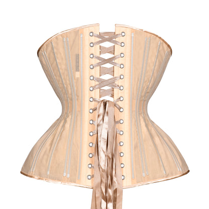 Black Fine Mesh No Line Straight Corset, Gemini Silhouette, Long