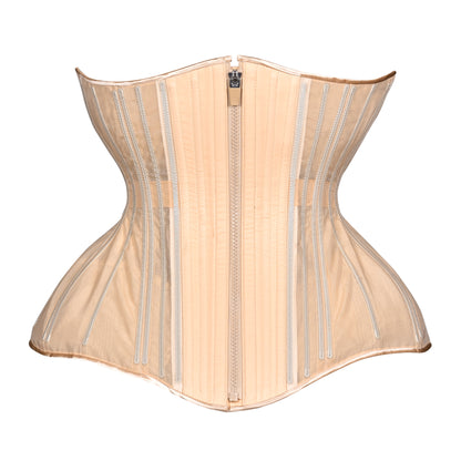 Black Fine Mesh No Line Straight Corset, Gemini Silhouette, Long