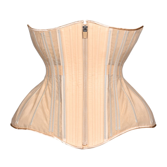 Black Fine Mesh No Line Straight Corset, Gemini Silhouette, Long