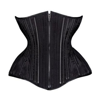 Black Fine Mesh No Line Straight Corset, Gemini Silhouette, Long