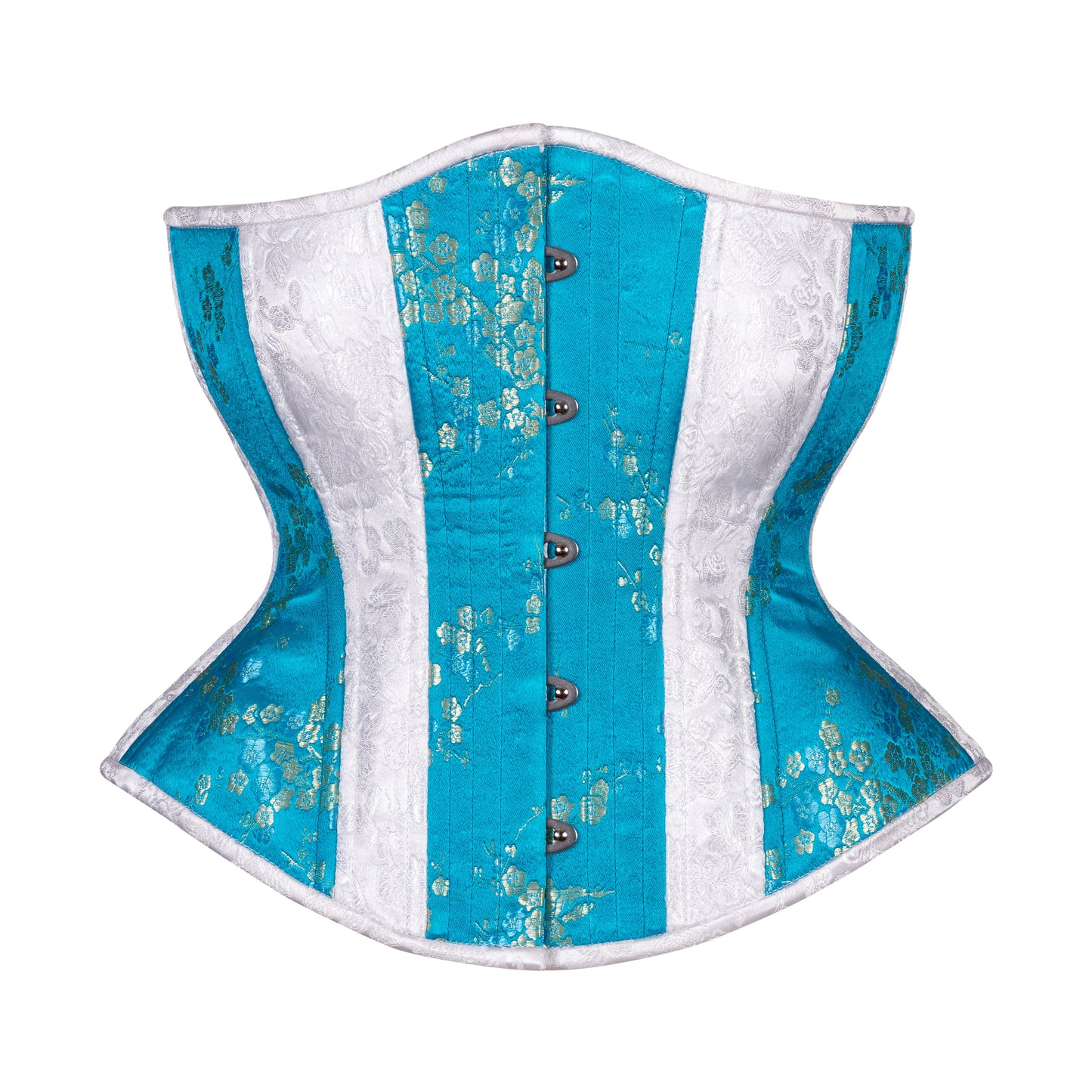 Floral in White and Blue Novice Corset, Hourglass Silhouette, Regular ** PHOTO SAMPLE, ONLY SIZE 22 IS AVAILABLE