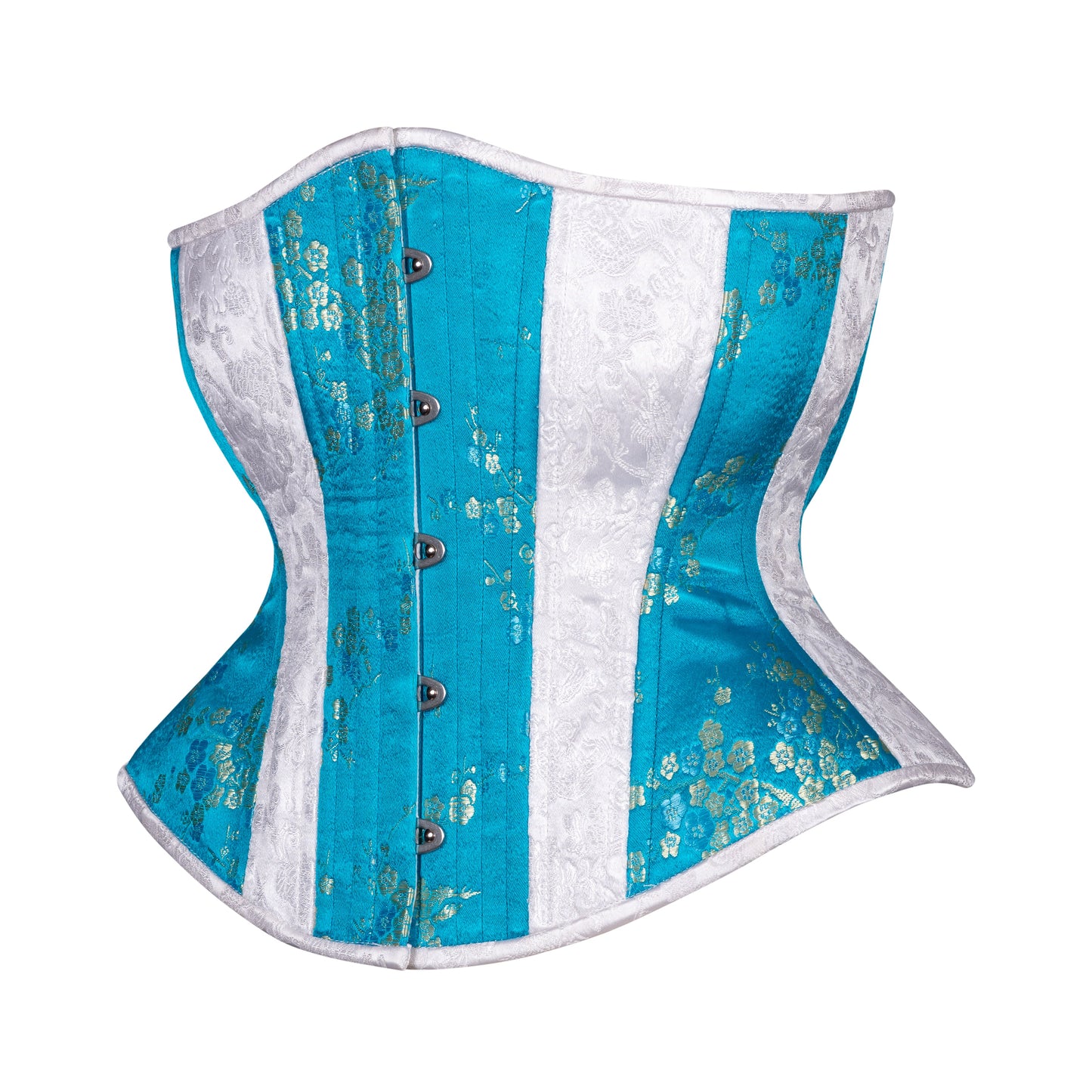 Floral in White and Blue Novice Corset, Hourglass Silhouette, Regular ** PHOTO SAMPLE, ONLY SIZE 22 IS AVAILABLE