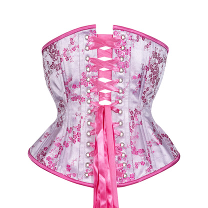 Pink Cherry Blossom Novice Corset, Hourglass Silhouette, Regular