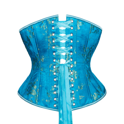 Ocean Cherry Blossom Novice Corset, Hourglass Silhouette, Regular