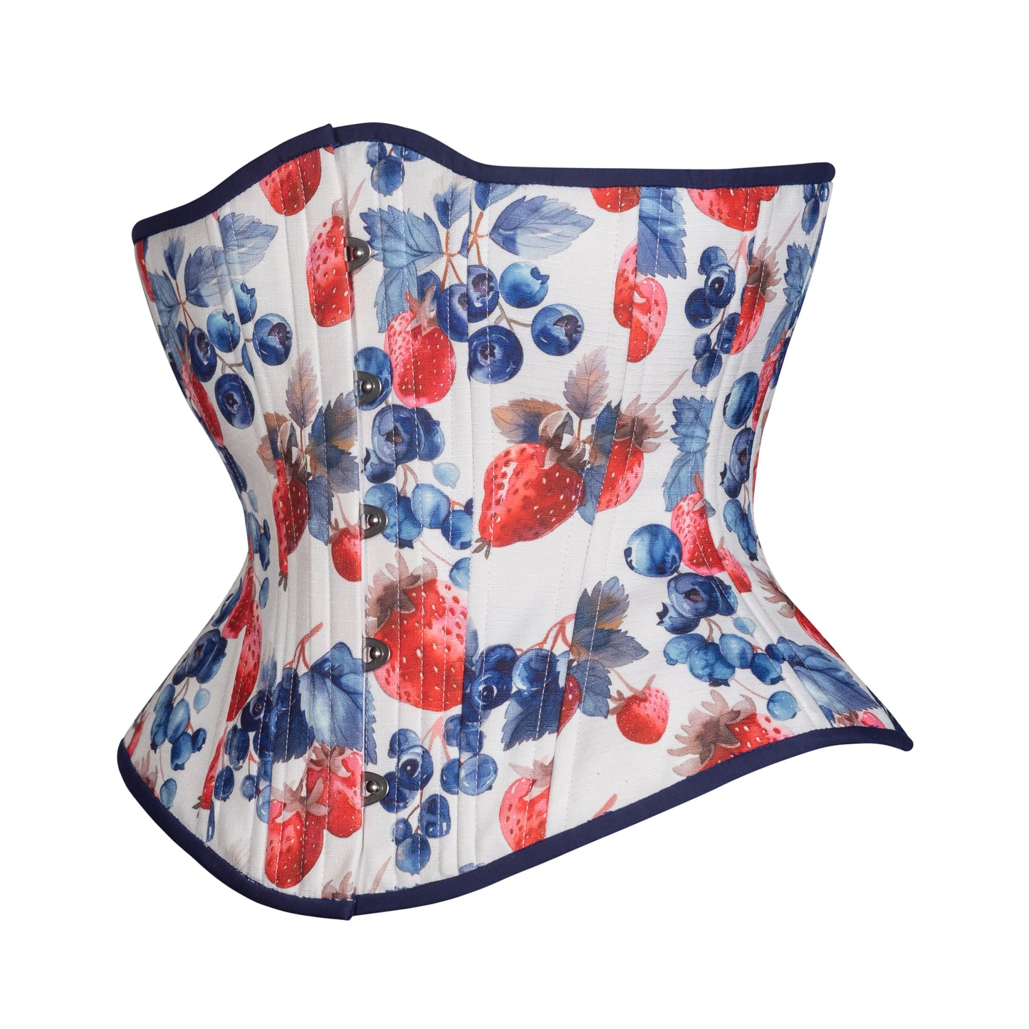 Berry Sweet Cotton Corset, Hourglass Silhouette, Regular length, side view 