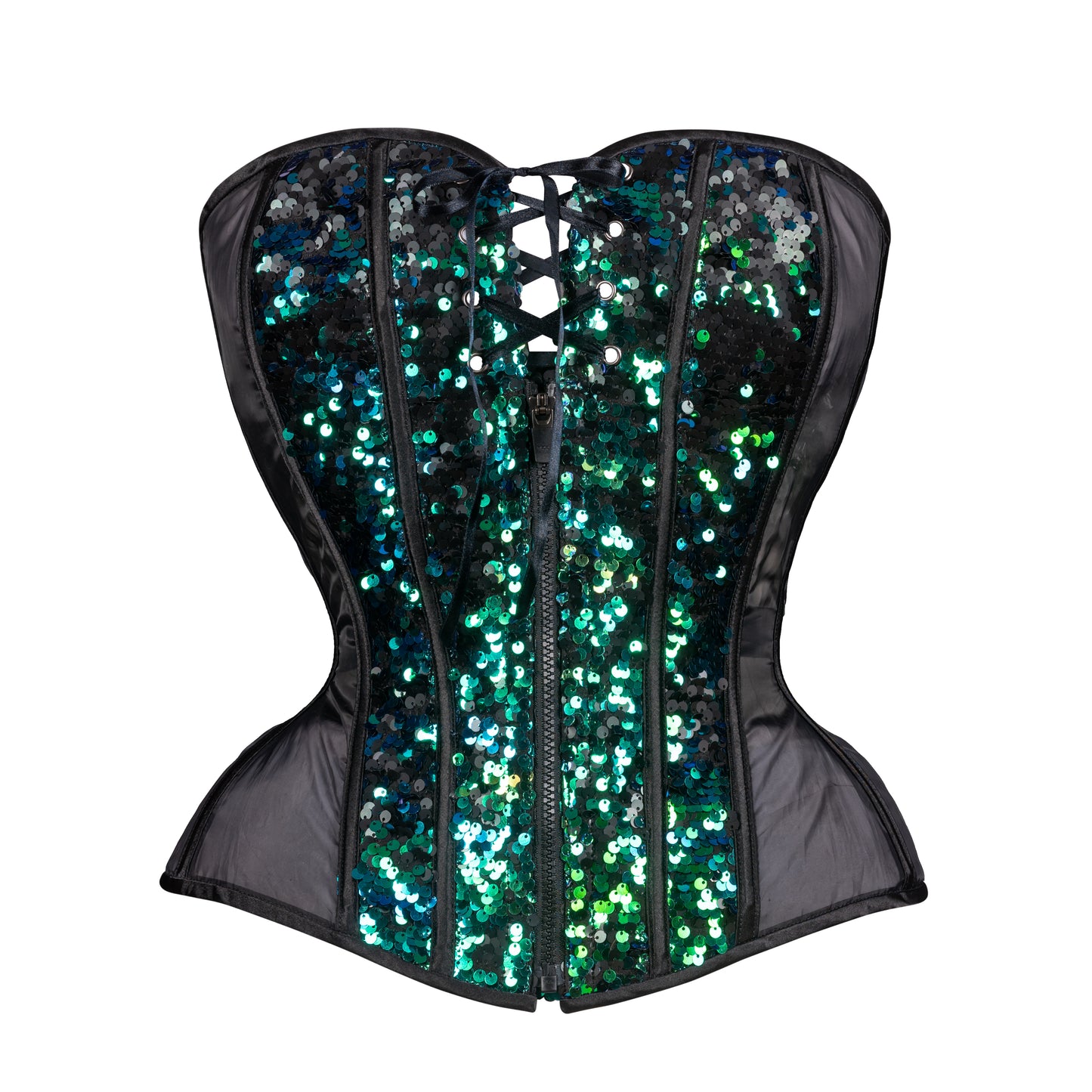 Siren Sequin Mesh, Overbust Corset, Hourglass Silhouette, NEW