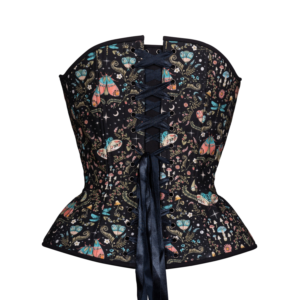 Moths at Night, Overbust Corset, Hourglass Silhouette, NEW