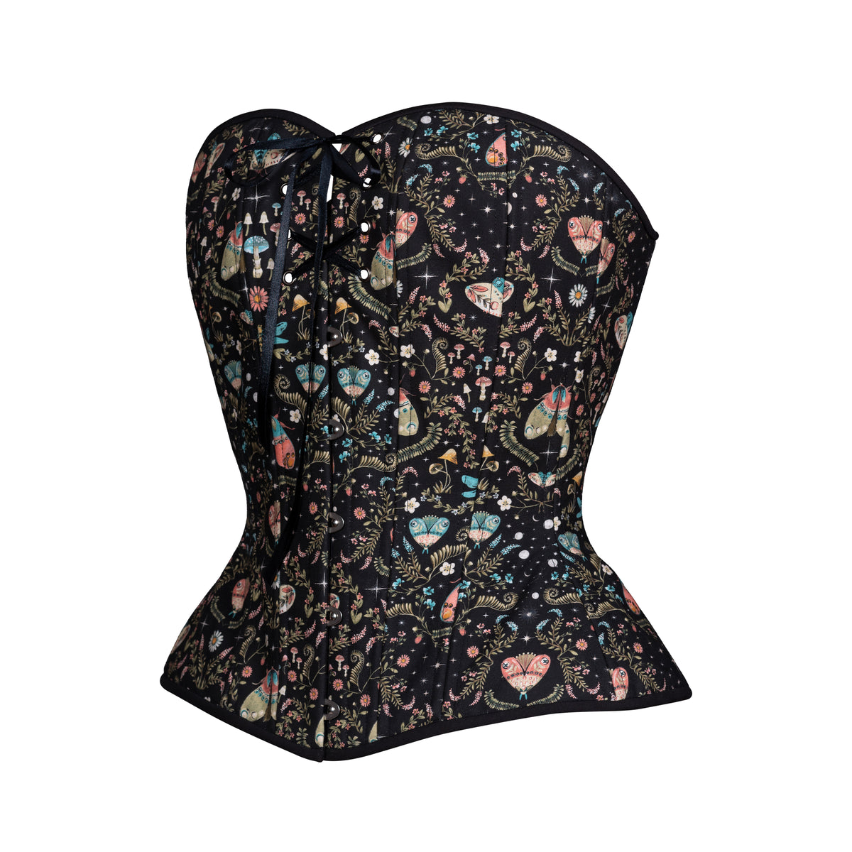 Moths at Night, Overbust Corset, Hourglass Silhouette, NEW