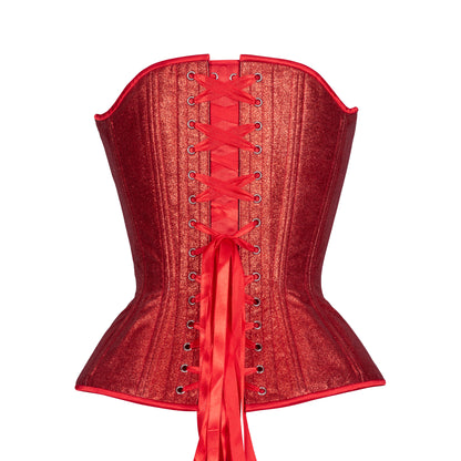 Do Right Red Overbust Corset, Hourglass Silhouette, Regular