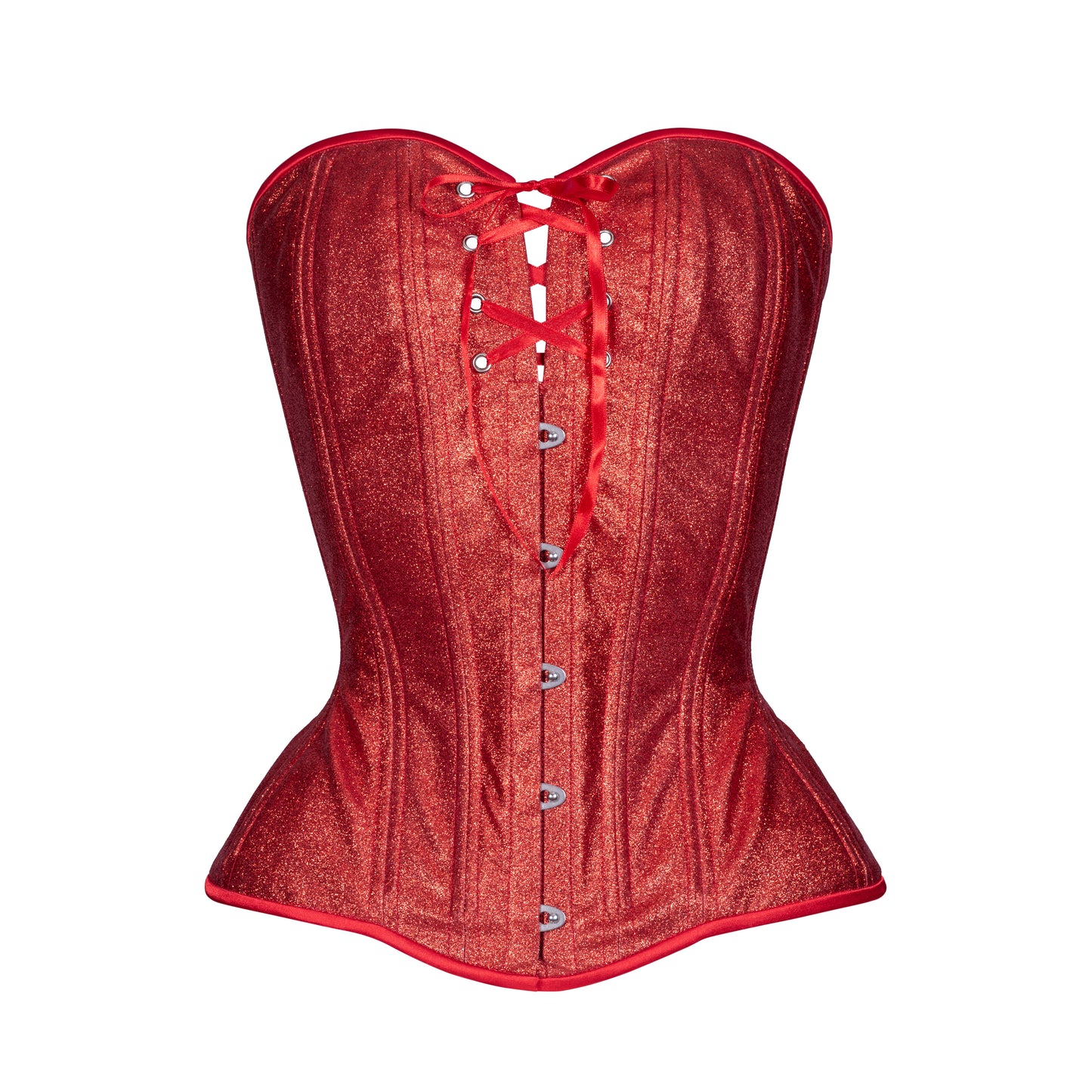 Do Right Red Overbust Corset, Hourglass Silhouette, Regular