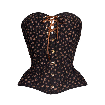 Paw Prints on my Heart, Overbust Corset, Hourglass Silhouette, NEW