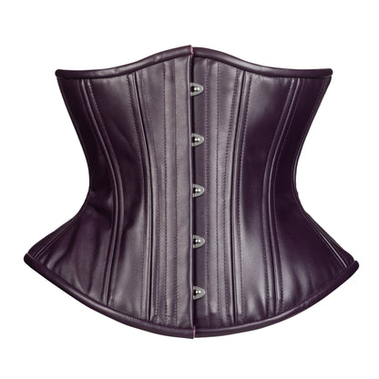 NEW! (UFR) Rich Plum Leather Corset, Hourglass Silhouette, Funnel, Regular