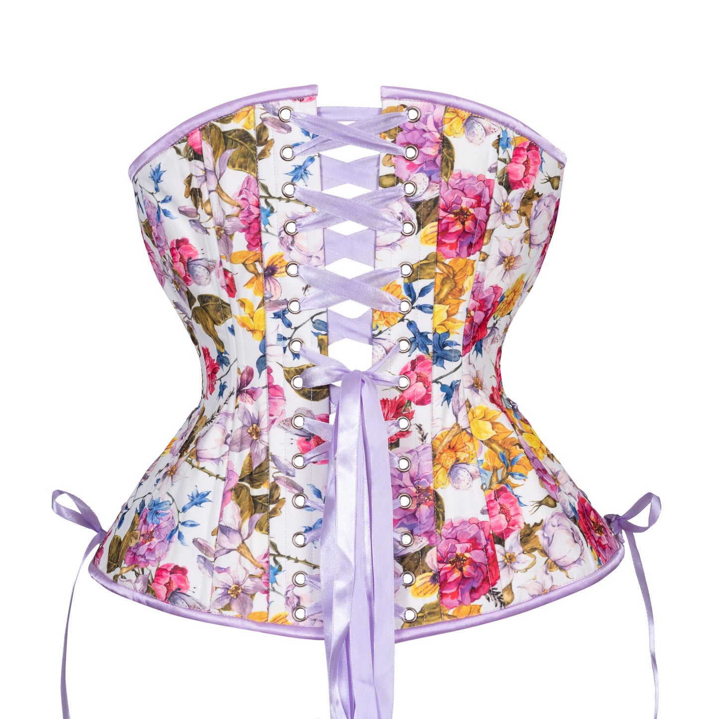 Flowers in Summer Corset, Hourglass Silhouette, Long