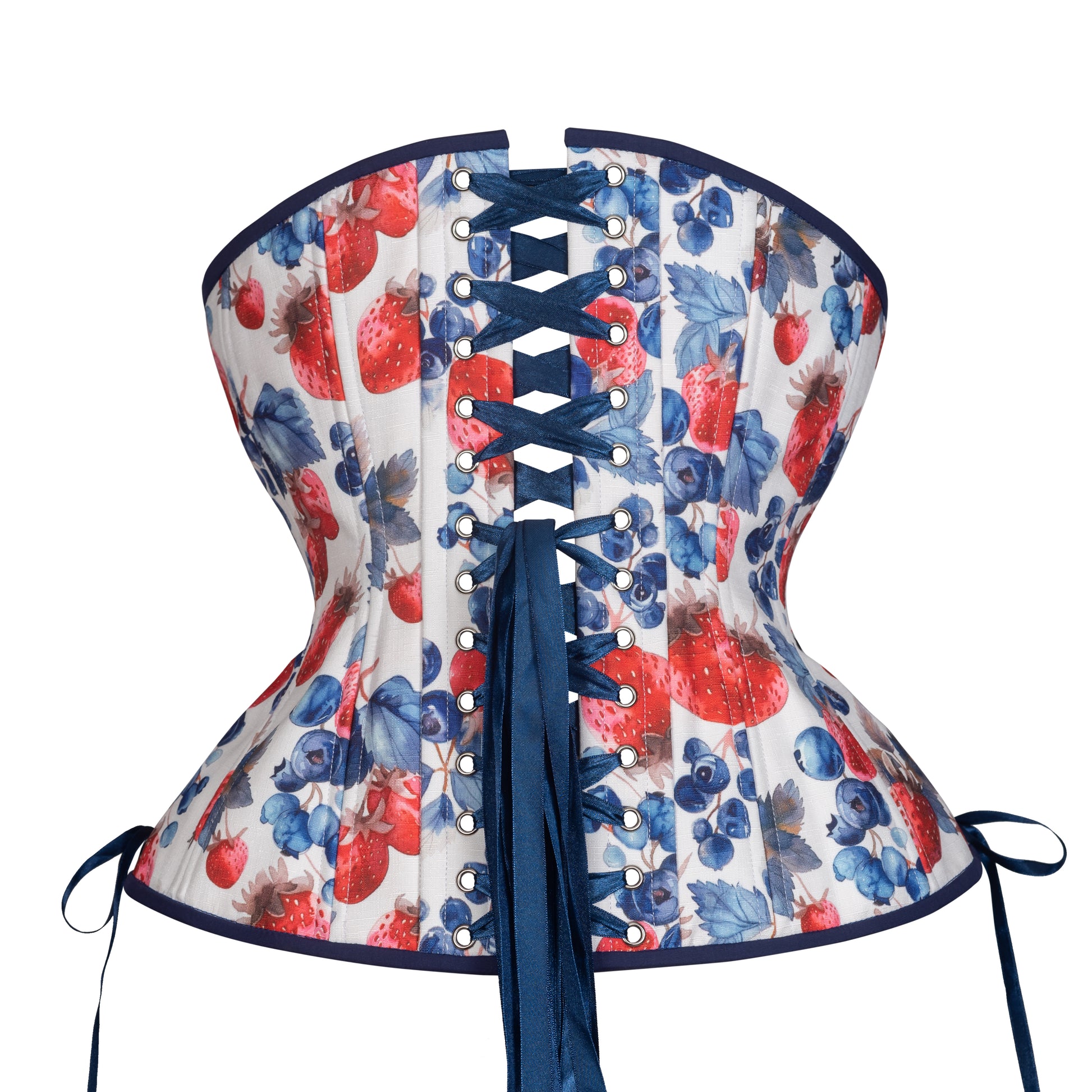 Berry Sweet Cotton Corset, Hourglass Silhouette, Long