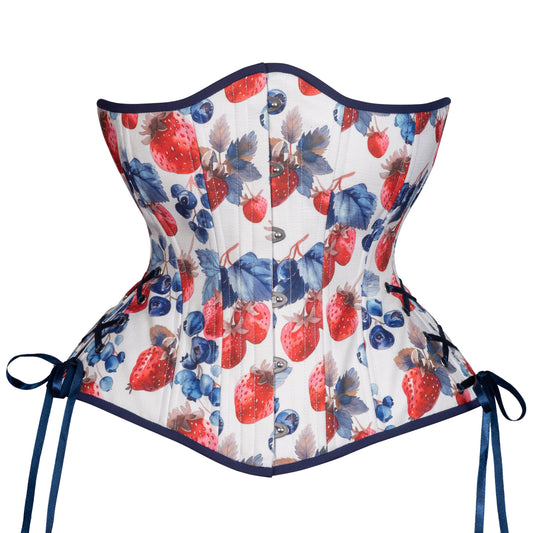 Berry Sweet Cotton Corset, Hourglass Silhouette, Long