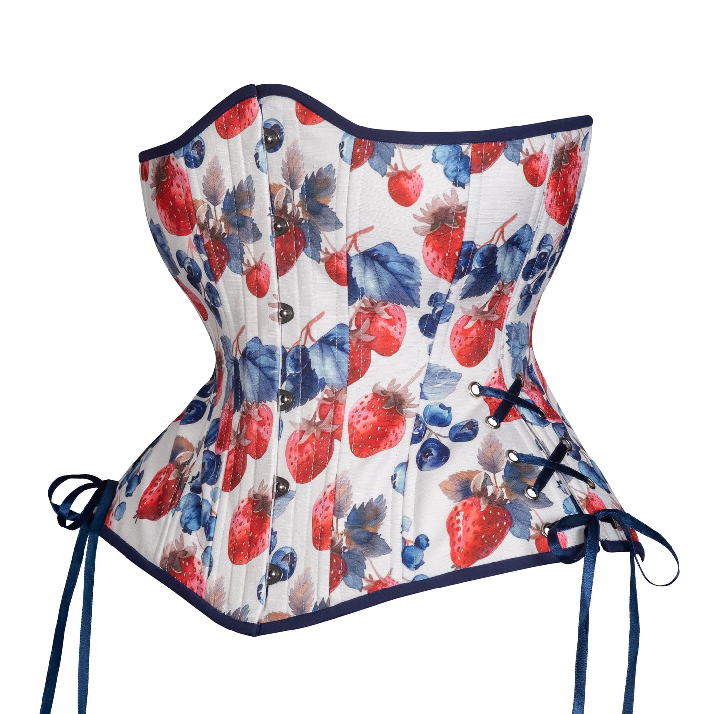 Berry Sweet Cotton Corset, Hourglass Silhouette, Long
