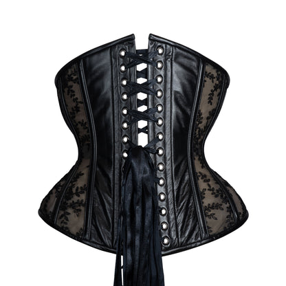 Leather and Lace Corset, Hourglass Silhouette, Regular