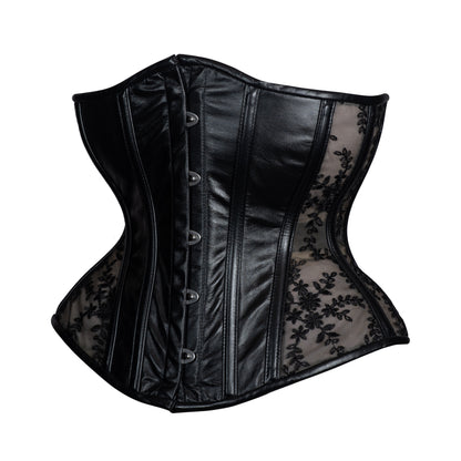 Leather and Lace Corset, Hourglass Silhouette, Regular