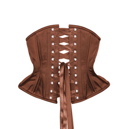 Rusted Brown Satin, Hourglass Silhouette, Short