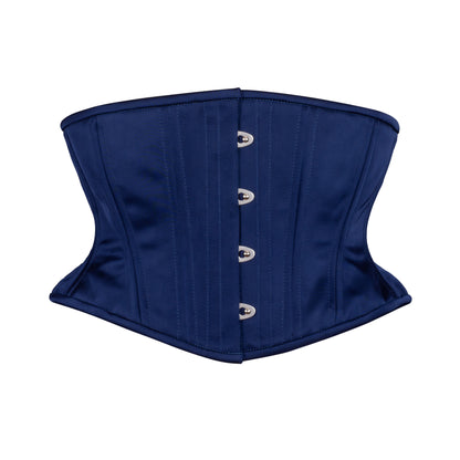 Midnight Satin Corset, Hourglass Silhouette, Short