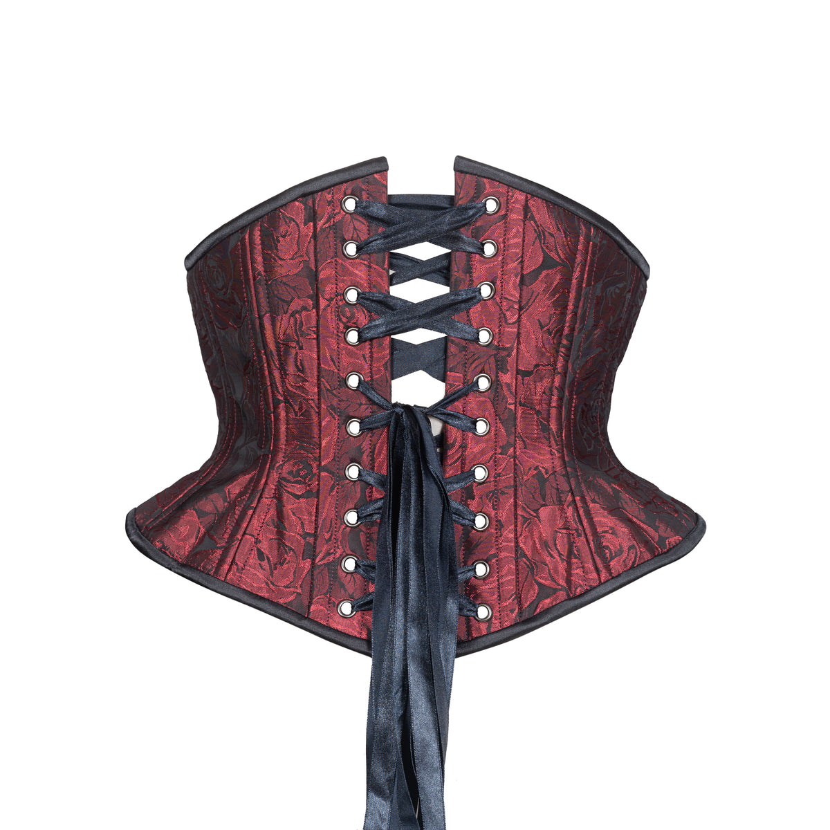 Red Rose Textured Corset, Hourglass Silhouette, Short