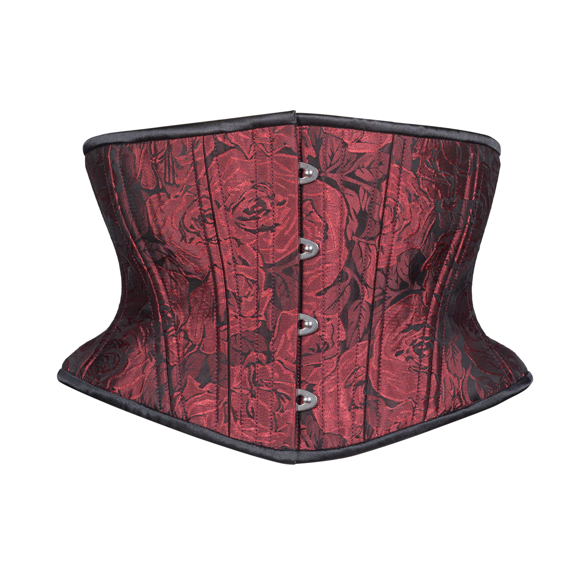 Red Rose Textured Corset, Hourglass Silhouette, Short