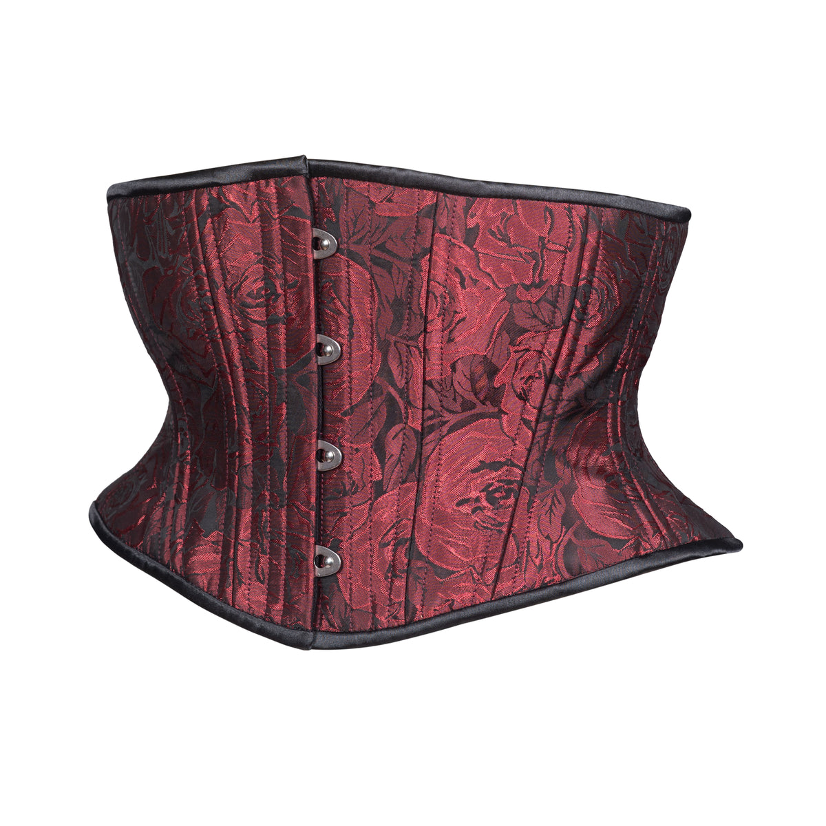 Red Rose Textured Corset, Hourglass Silhouette, Short