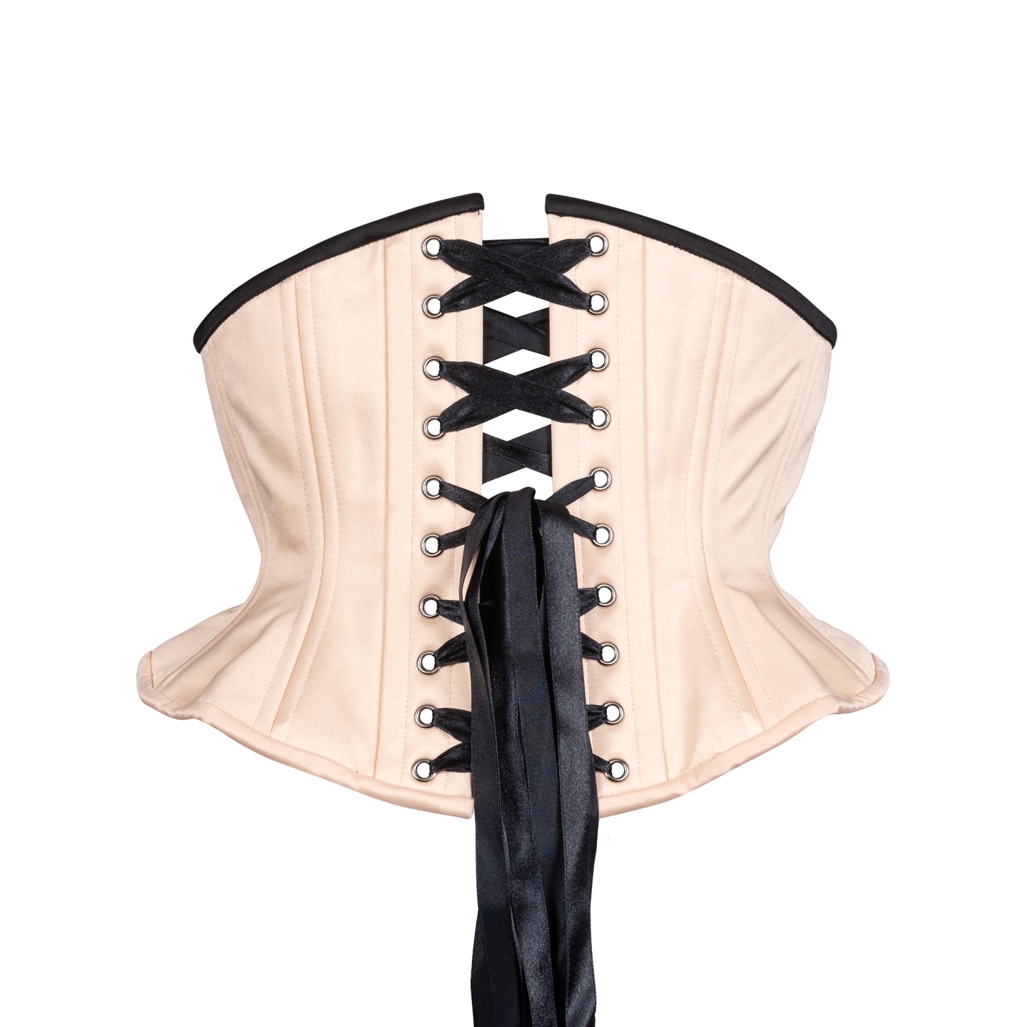 Black Lace Cascade Corset, Hourglass Silhouette, Short