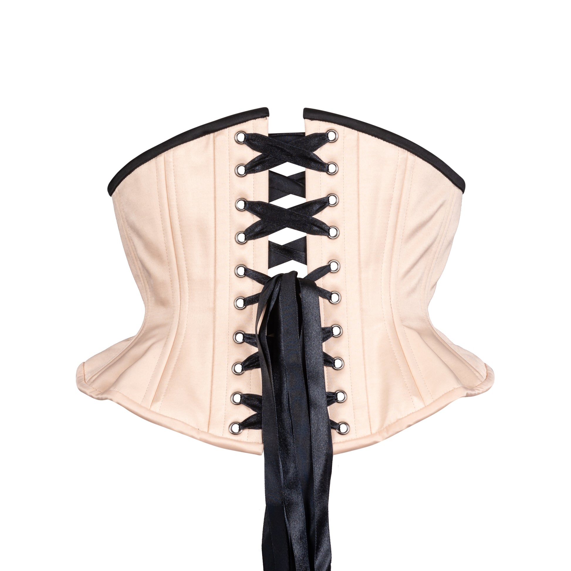 Black Lace Cascade Corset, Hourglass Silhouette, Short