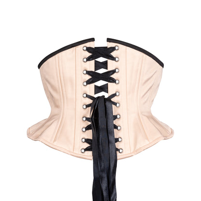 Black Lace Cascade Corset, Hourglass Silhouette, Short