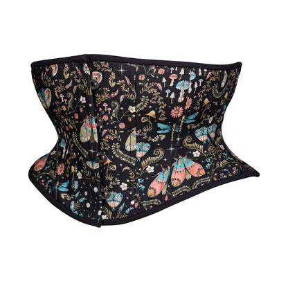 Moths at Night Corset, Hourglass Silhouette, Short