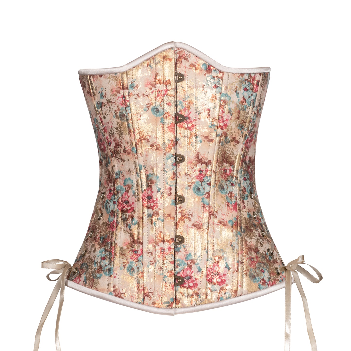 Floral Shimmer in Pastel Corset, Slim Silhouette, Longa