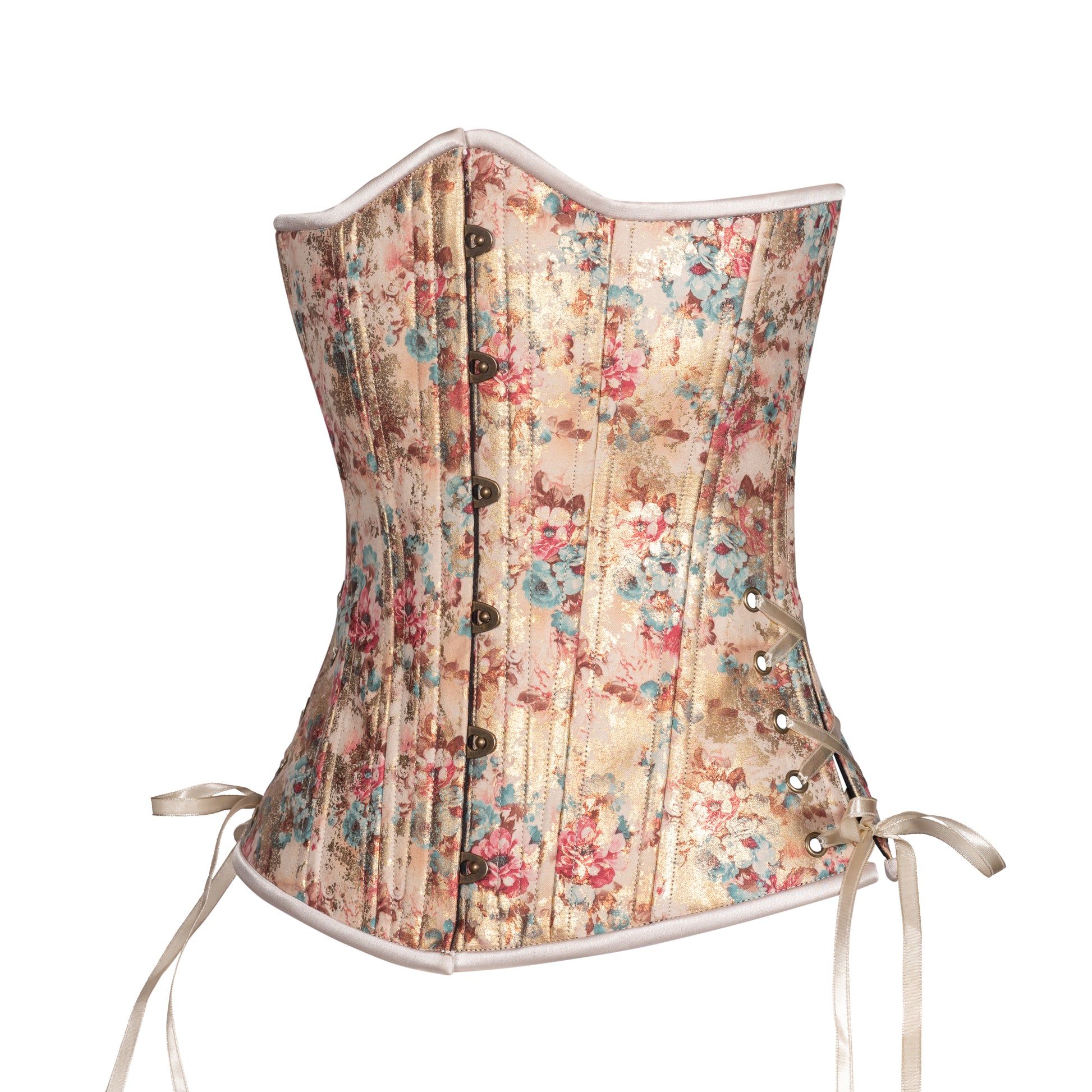 Floral Shimmer in Pastel Corset, Slim Silhouette, Longa